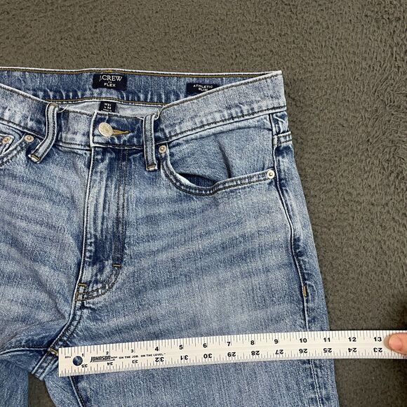 J Crew Jeans Mens 31x32 Blue Athletic Slim Fit Light Wash Stretch Denim Casual - Picture 10 of 13